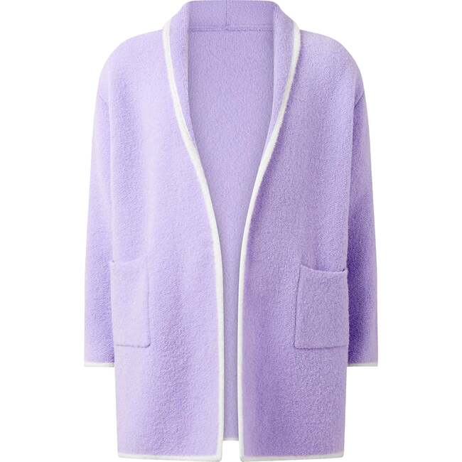 Boucle Knit Cardigan, Purple