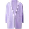 Boucle Knit Cardigan, Purple - Cardigans - 1 - thumbnail