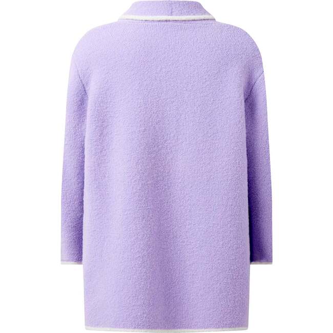 Boucle Knit Cardigan, Purple - Cardigans - 2