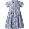 Floral Button-Front Dress, Blue - Dresses - 1 - thumbnail