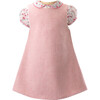 Tweed Pinafore Short Sleeve Blouse & Dress Set, Dusty Pink - Mixed Apparel Set - 1 - thumbnail