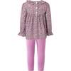 Floral Blouse and Legging Set, Purple - Mixed Apparel Set - 2