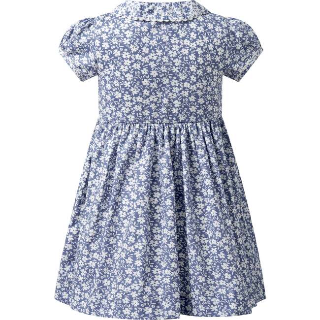 Floral Button-Front Dress, Blue - Dresses - 2