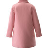 Velvet Collar Trim Pocket Flap Double Breasted Dress Coat, Soft Pink - Coats - 2