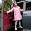 Velvet Collar Trim Pocket Flap Double Breasted Dress Coat, Soft Pink - Coats - 3
