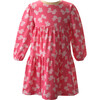 Polka Dot Bow Print Tiered Jersey Dress, Pink & Ivory - Dresses - 1 - thumbnail