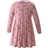 Rosebud Floral Peter Pan Collar Jersey Dress, Soft Pink & Ivory - Dresses - 2 - thumbnail