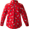 Scottie Dog Print Classic Collar Long Sleeve Button-Up Shirt, Red - Button Downs - 2 - thumbnail