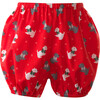 Scottie Dog Print Short Sleeve Button-Front Dress & Bloomers, Red - Dresses - 3 - thumbnail