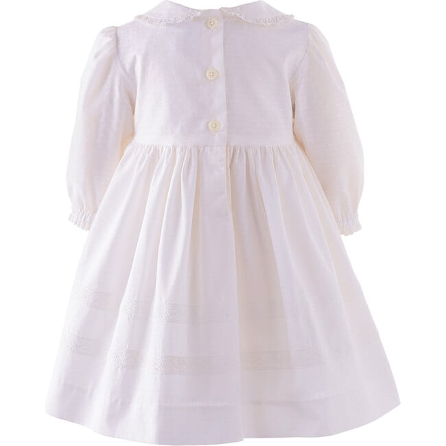 Lace Trim Peter Pan Collar Dress & Bloomers, White
