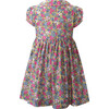 Peony Floral Print Short Puff Sleeve Button-Front Dress, Pink - Dresses - 2 - thumbnail