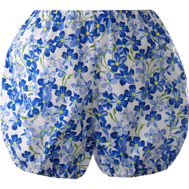 Periwinkle Print Peter Pan Puff Sleeve Button-Front Dress & Bloomers, Blue & Ivory - Dresses - 2