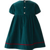 Baby Holly Embroidered Ric Rac Ribbon Trim Short Puff Sleeve Skirt Dress, Green - Dresses - 2 - thumbnail