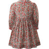 Botanical Floral Print Ric Rac Trim Long Sleeve Button-Front Dress, Red - Dresses - 2