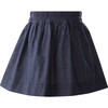 Chambray Elastic Waist Pull-On Skirt, Navy - Skirts - 2 - thumbnail