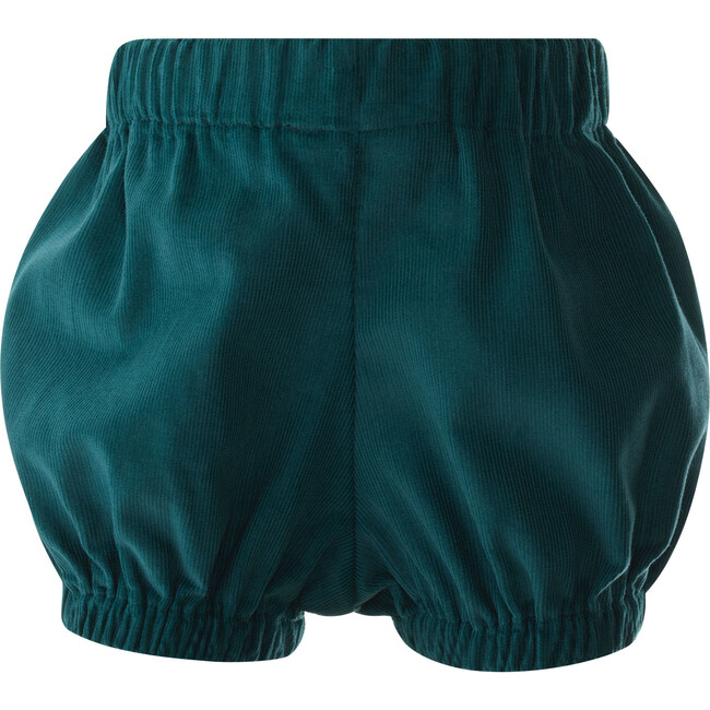 Baby Holly Embroidered Ric Rac Ribbon Trim Short Puff Sleeve Skirt Dress, Green - Dresses - 3