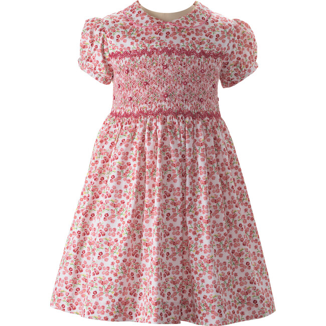 Forget-Me Not Smocked Dress, Pink - Dresses - 1