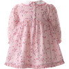 Baby Rosebud Scalloped Collar Long Elastic Sleeve Dress, Soft Powder Pink - Dresses - 3