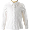 Classic Long Sleeve Button Down Shirt, Ivory - Button Downs - 1 - thumbnail