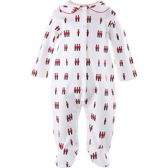 Soldier Print Babygro, White