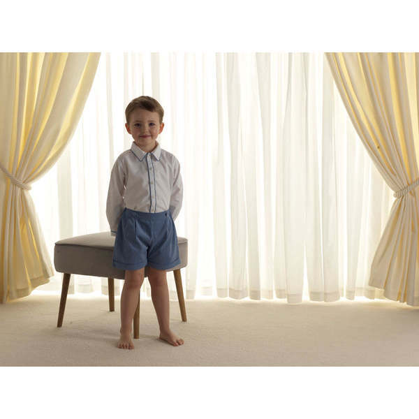 Cord Short and Shirt Set, Blue