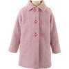 Bow Boucle Coat, Pink - Coats - 1 - thumbnail