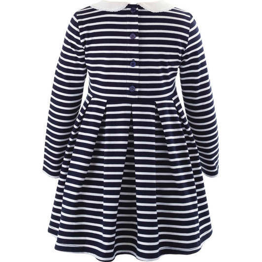 Breton Striped Jersey Dress, Navy