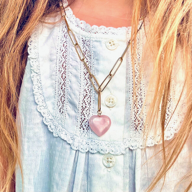 Rose Quartz Gem Chain Necklace - Necklaces - 2