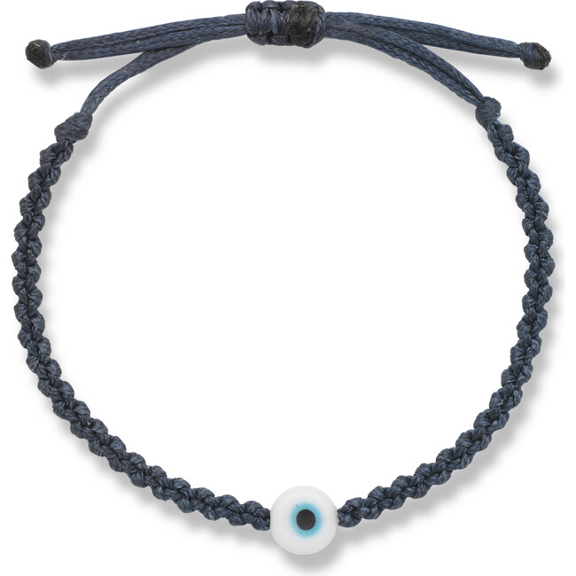 Evil Eye Braided Bead Bracelet, Navy - Bracelets - 1
