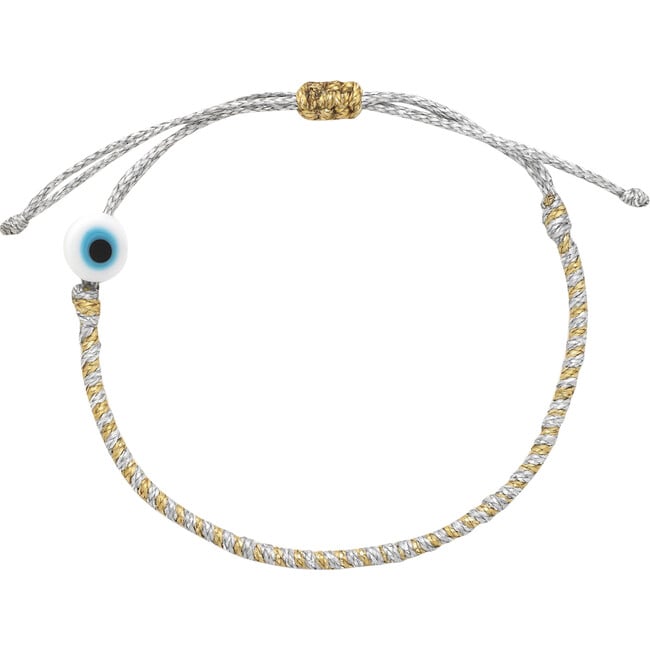 Women's Gold Twisted Duo Color Evil Eye Bracelet