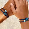 Evil Eye Braided Bead Bracelet, Navy - Bracelets - 2 - thumbnail