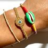 Women's Gold Twisted Duo Color Evil Eye Bracelet - Bracelets - 2