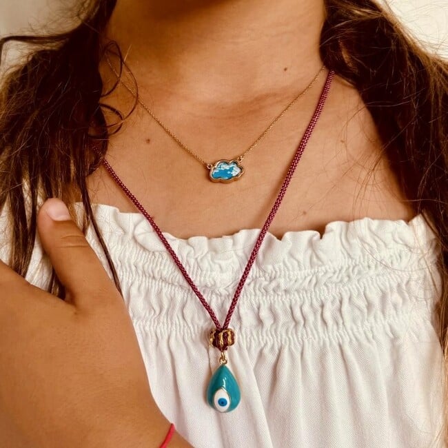 Kids Carnival Evil Eye Teardrop Necklace 15-20" - Necklaces - 7