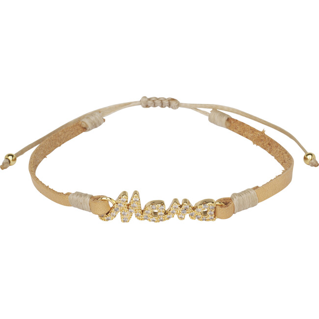 Women's Mama Caramel Leather Bracelet, Beige