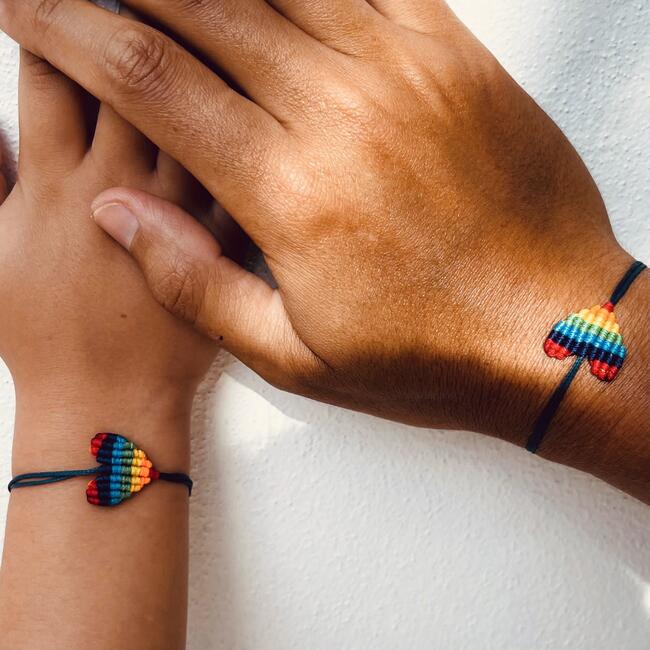 Mommy & Me Set: Rainbow Heart Bracelets - Bracelets - 2
