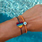 Evil Eye Braided Bead Bracelet, Orange - Bracelets - 2