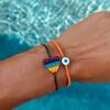 Evil Eye Braided Bead Bracelet, Orange - Bracelets - 2