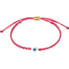 Evil Eye Braided Bead Bracelet, Pink - Bracelets - 1 - thumbnail