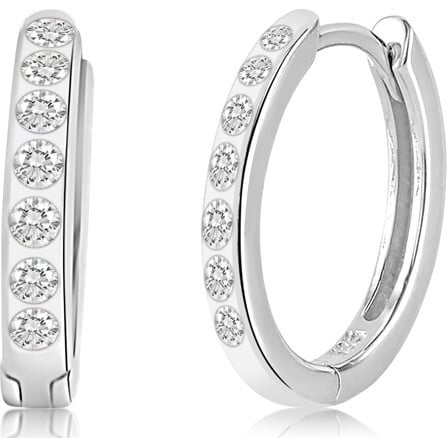 Huggie Earrings, Clear