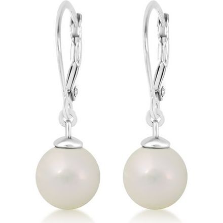 White Pearl Leverback Earring