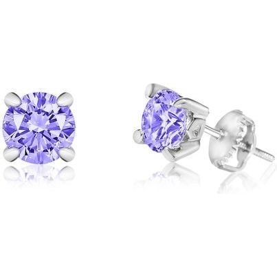 Crystal February Birthstone Screwback Stud Earring
