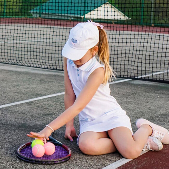 Tennis Bow Baseball Hat, Winnie White - Hats - 2