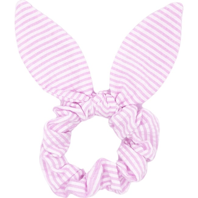 Seersucker Bow Scrunchie, Palmer Pink