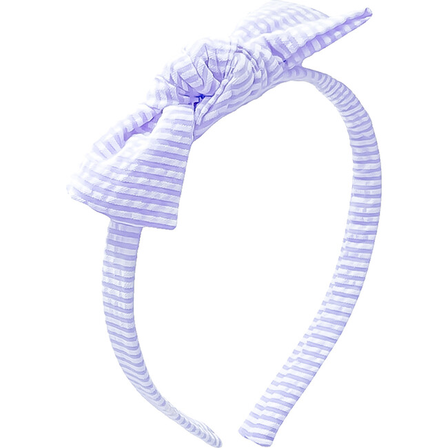 Seersucker Bow Headband, Lilly Lavender