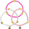 Pink Hearts Bracelet Set of 3, Pink/White/Magenta - Bracelets - 1 - thumbnail