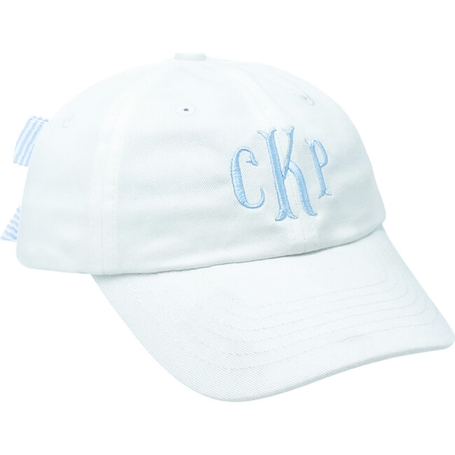 Customizable Bow Baseball Hat, White