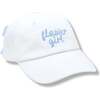Flower Girl Bow Baseball Hat, White - Hats - 1 - thumbnail