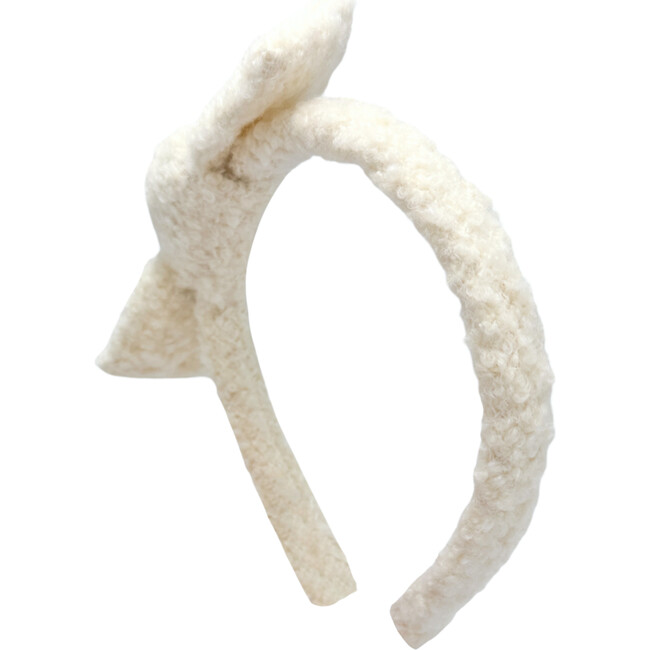 Boucle Bow Headband, White - Headbands - 2
