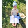 Lil Bro Bobble Hat & Mittens Set, Blue - Hats - 4