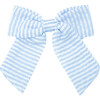 Seersucker Hair Bow, Blue - Bows - 1 - thumbnail